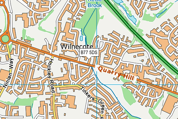 B77 5DS map - OS VectorMap District (Ordnance Survey)