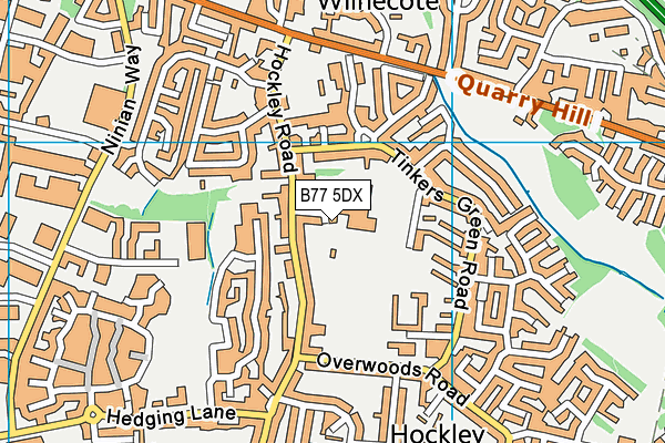 B77 5DX map - OS VectorMap District (Ordnance Survey)