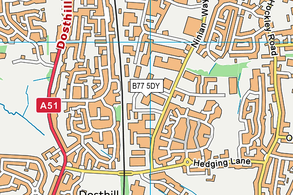 B77 5DY map - OS VectorMap District (Ordnance Survey)