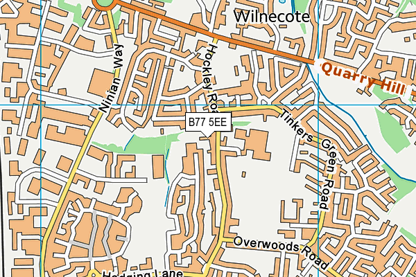 B77 5EE map - OS VectorMap District (Ordnance Survey)