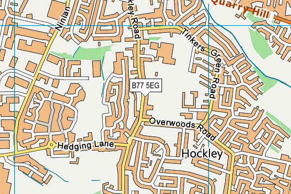 B77 5EG map - OS VectorMap District (Ordnance Survey)