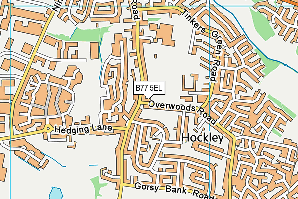 B77 5EL map - OS VectorMap District (Ordnance Survey)