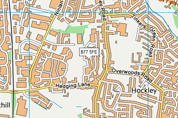 B77 5FE map - OS VectorMap District (Ordnance Survey)