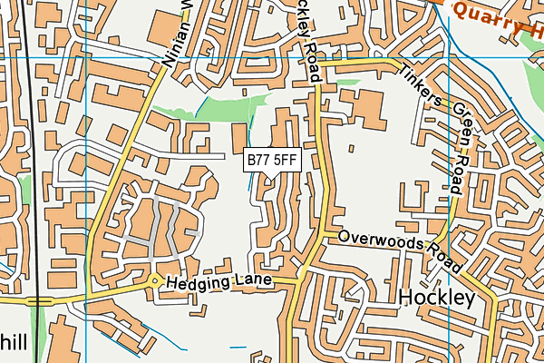 B77 5FF map - OS VectorMap District (Ordnance Survey)