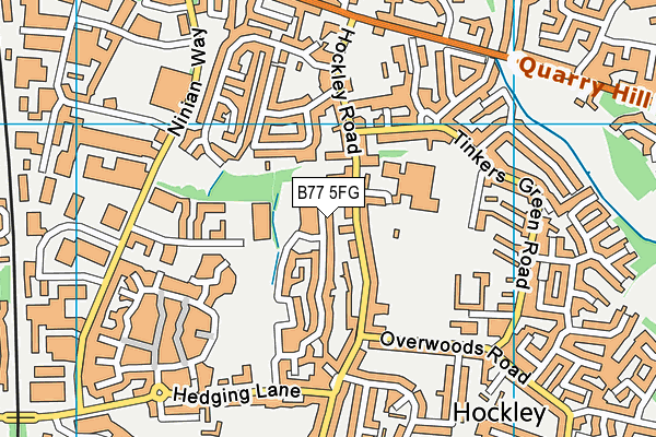 B77 5FG map - OS VectorMap District (Ordnance Survey)