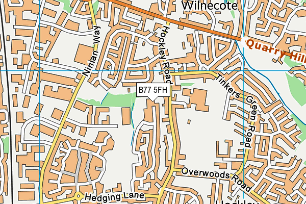 B77 5FH map - OS VectorMap District (Ordnance Survey)