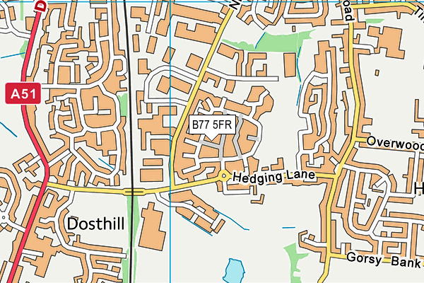 B77 5FR map - OS VectorMap District (Ordnance Survey)