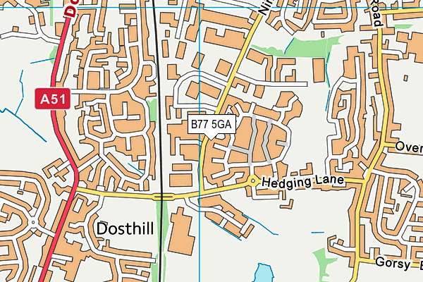 B77 5GA map - OS VectorMap District (Ordnance Survey)