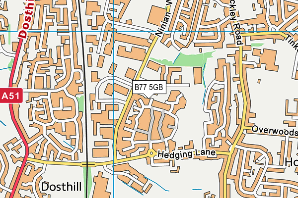 B77 5GB map - OS VectorMap District (Ordnance Survey)