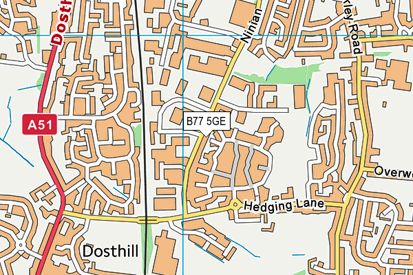 B77 5GE map - OS VectorMap District (Ordnance Survey)