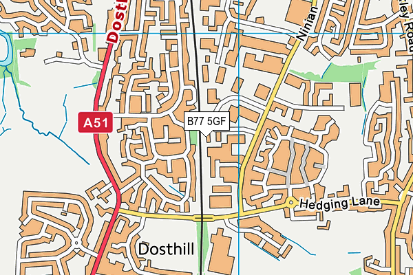 B77 5GF map - OS VectorMap District (Ordnance Survey)