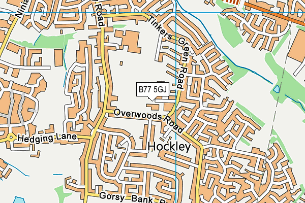 B77 5GJ map - OS VectorMap District (Ordnance Survey)