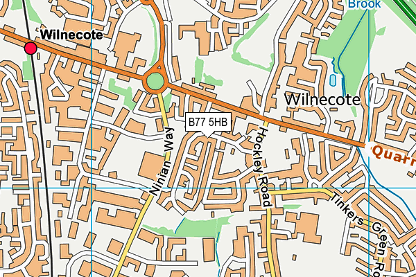 B77 5HB map - OS VectorMap District (Ordnance Survey)