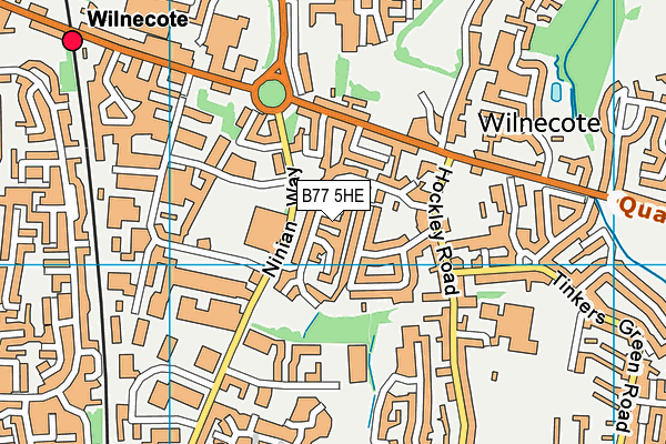 B77 5HE map - OS VectorMap District (Ordnance Survey)