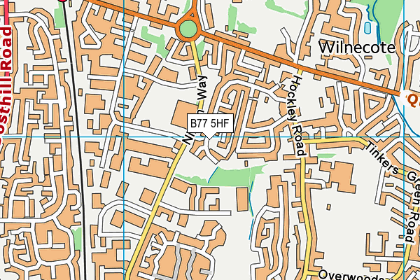 B77 5HF map - OS VectorMap District (Ordnance Survey)