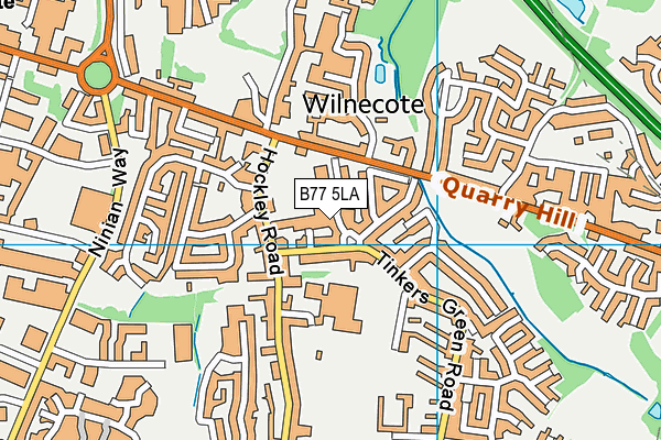 Wilnecote Junior Academy map (B77 5LA) - OS VectorMap District (Ordnance Survey)