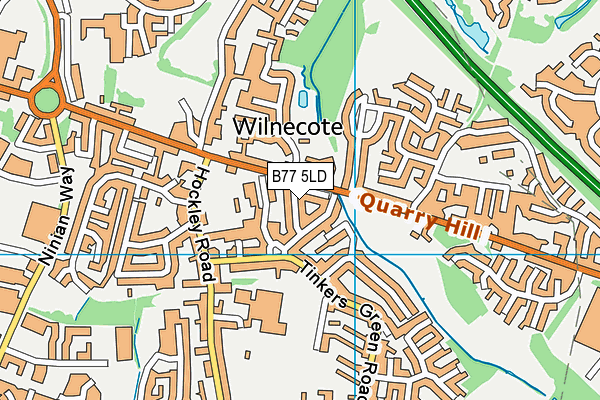B77 5LD map - OS VectorMap District (Ordnance Survey)