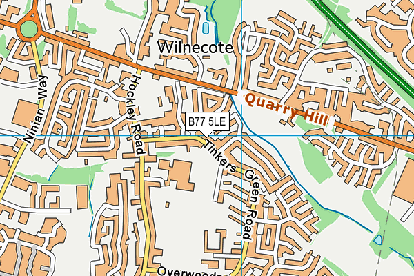 B77 5LE map - OS VectorMap District (Ordnance Survey)