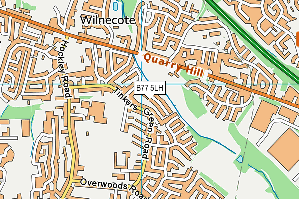 B77 5LH map - OS VectorMap District (Ordnance Survey)