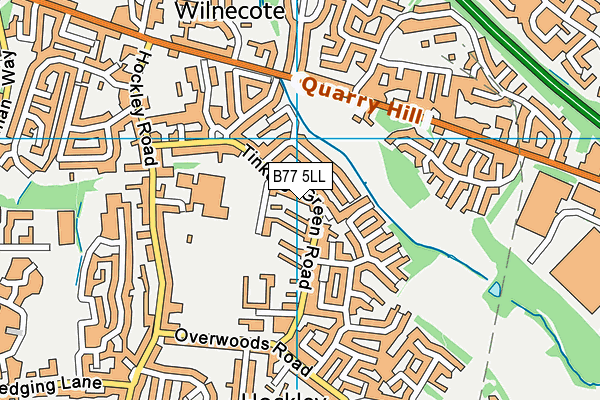 B77 5LL map - OS VectorMap District (Ordnance Survey)