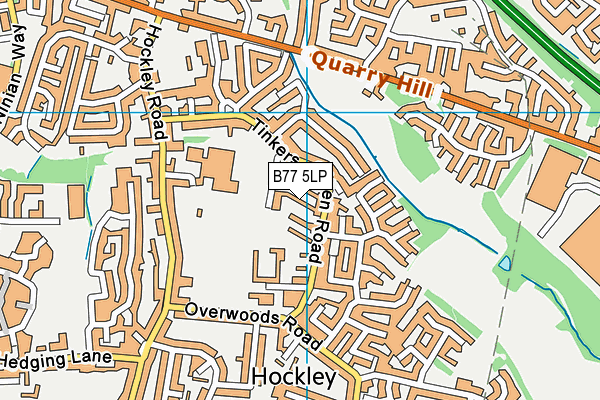 B77 5LP map - OS VectorMap District (Ordnance Survey)