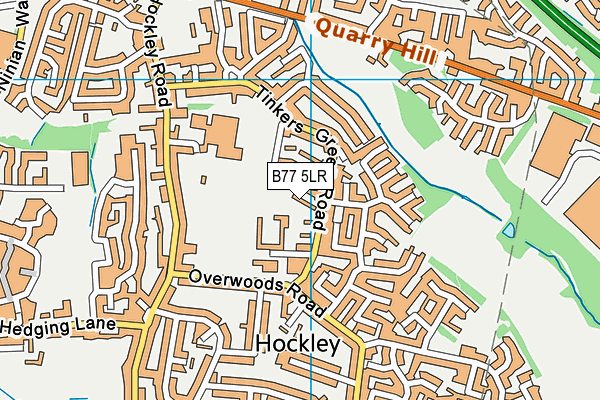 B77 5LR map - OS VectorMap District (Ordnance Survey)