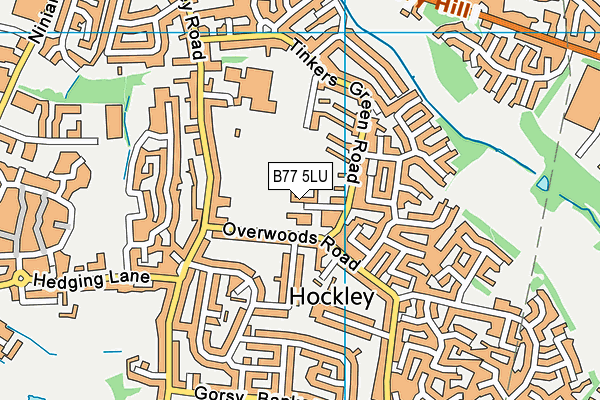 B77 5LU map - OS VectorMap District (Ordnance Survey)