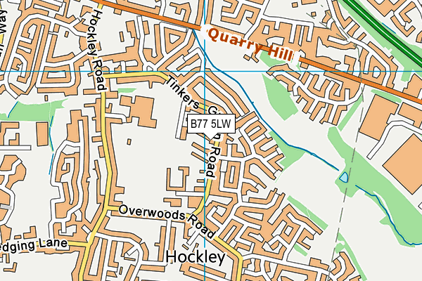 B77 5LW map - OS VectorMap District (Ordnance Survey)