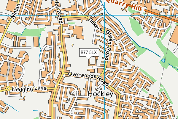 B77 5LX map - OS VectorMap District (Ordnance Survey)