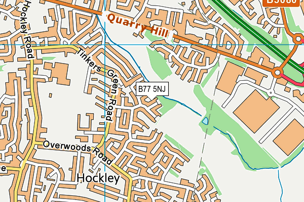 B77 5NJ map - OS VectorMap District (Ordnance Survey)