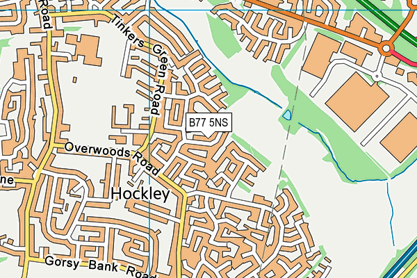 B77 5NS map - OS VectorMap District (Ordnance Survey)