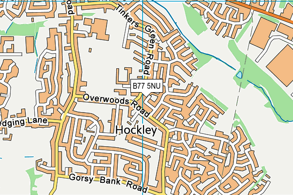 B77 5NU map - OS VectorMap District (Ordnance Survey)