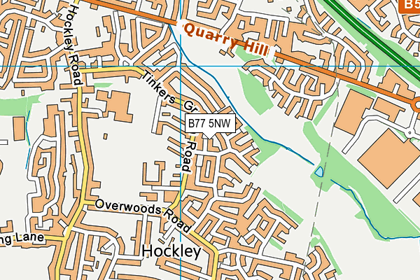 B77 5NW map - OS VectorMap District (Ordnance Survey)