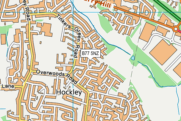 B77 5NZ map - OS VectorMap District (Ordnance Survey)