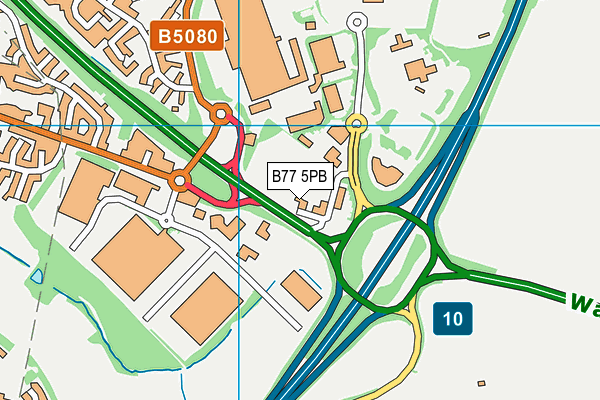 B77 5PB map - OS VectorMap District (Ordnance Survey)