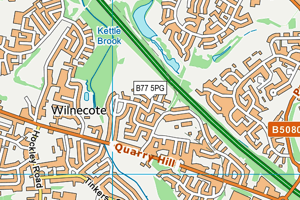 B77 5PG map - OS VectorMap District (Ordnance Survey)