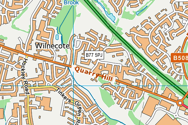 B77 5PJ map - OS VectorMap District (Ordnance Survey)