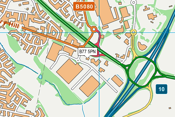 B77 5PN map - OS VectorMap District (Ordnance Survey)