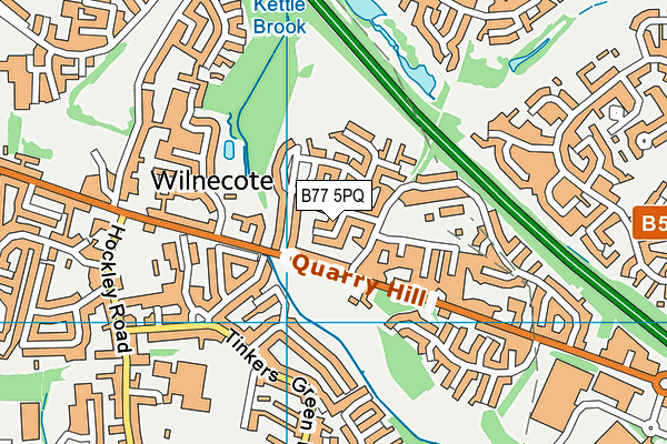 B77 5PQ map - OS VectorMap District (Ordnance Survey)