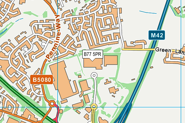 B77 5PR map - OS VectorMap District (Ordnance Survey)