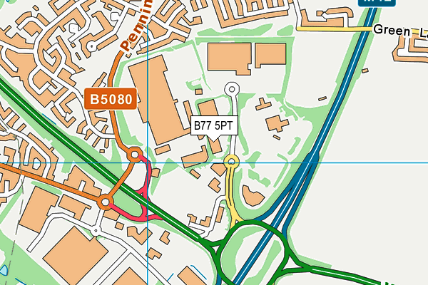 B77 5PT map - OS VectorMap District (Ordnance Survey)