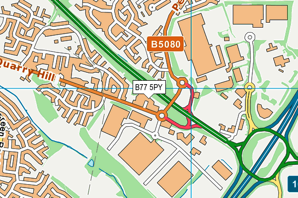 B77 5PY map - OS VectorMap District (Ordnance Survey)