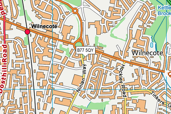 B77 5QY map - OS VectorMap District (Ordnance Survey)