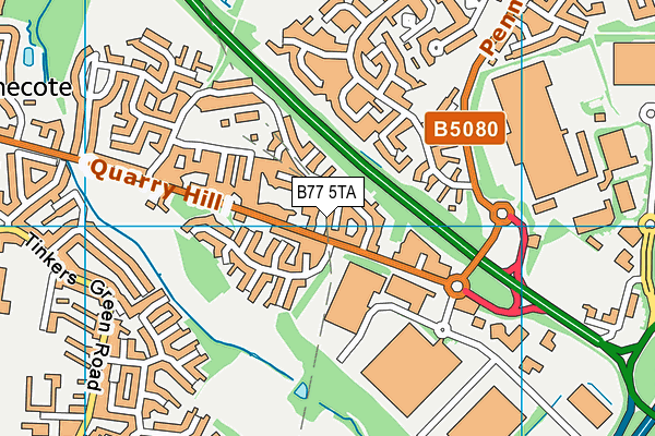 B77 5TA map - OS VectorMap District (Ordnance Survey)