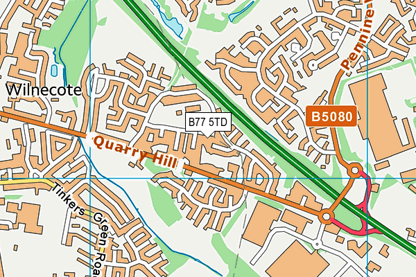 B77 5TD map - OS VectorMap District (Ordnance Survey)