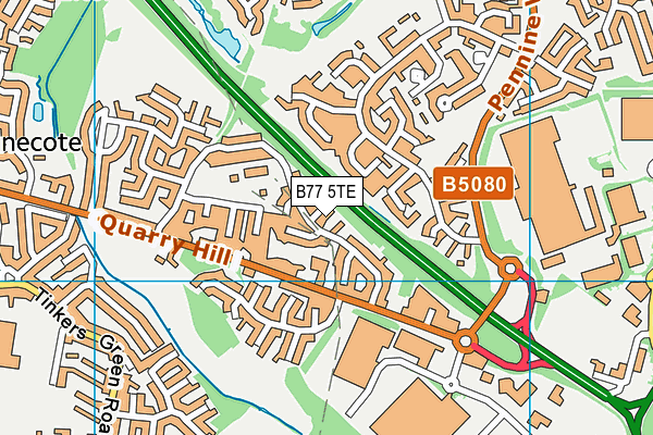 B77 5TE map - OS VectorMap District (Ordnance Survey)