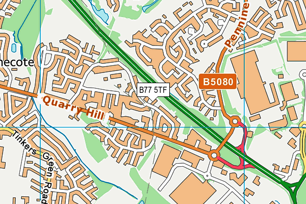 B77 5TF map - OS VectorMap District (Ordnance Survey)