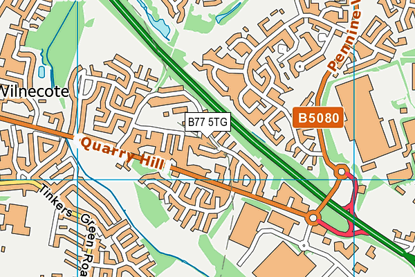B77 5TG map - OS VectorMap District (Ordnance Survey)