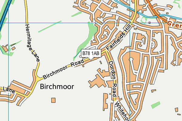 B78 1AB map - OS VectorMap District (Ordnance Survey)