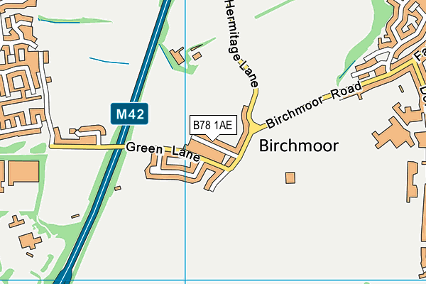New Street (Birchmoor) map (B78 1AE) - OS VectorMap District (Ordnance Survey)